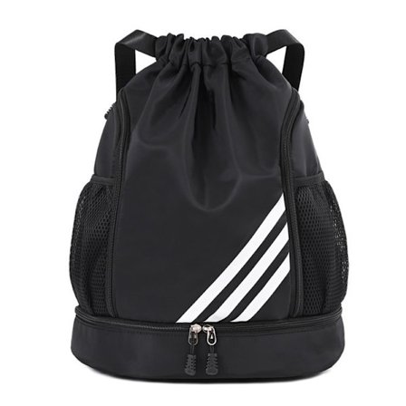 Ball Bag Drawstring Ryggsekk Gymbag Vanntett Sports Sackpack med Skoskuff, Flere Lommer Fotball Bag med Glidelås, Basketball Bag Egnet for Reise eller