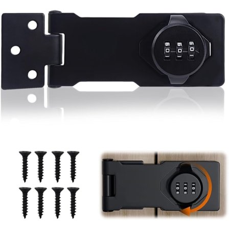 Kombinasjonslås - Tresifret kombinasjonslås med skruer - 4,5 tommer - Svart