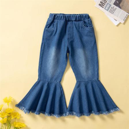 Barn Flickor Bell-bottom Jeansbyxor Elastisk Midja Spring Childre