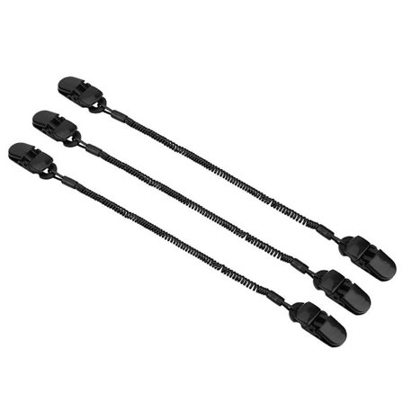 [COQQ] Hatteclips for at forhindre at hatte falder af. Sæt med sikkerhedsrebsclips til fiskeri, sejlsport og sejlads, sort, 17,5 cm