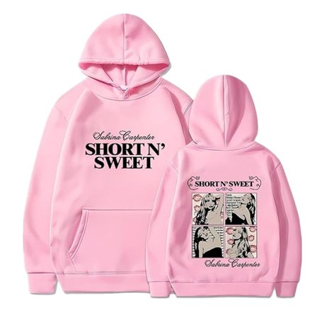 Sabrina And Carpenter Merch Hoodies Tryckt Sweatshirt Lös Pullover Casual Långärmad För Män Kvinnor Rosa