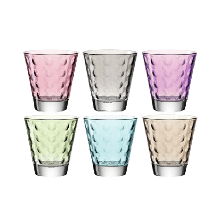 Leonardo Optic Dricksglas flerfärgade 6-pack Glas Flerfärgad