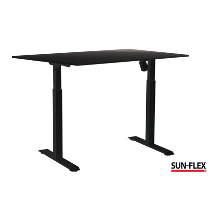 SUN-FLEX Bord II höj/sänk 140x80 svart/svart - Lyreco - Kontorsmöbler och inredning - Bord och hurtsar - Skrivbord - Höj/sänkbar