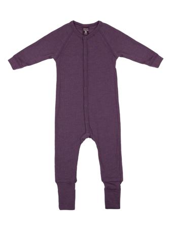 Night Suit, Soft Powder Drop Needle, Merino Wool Pyjamas Sie Jumpsuit Lilla Smallstuff