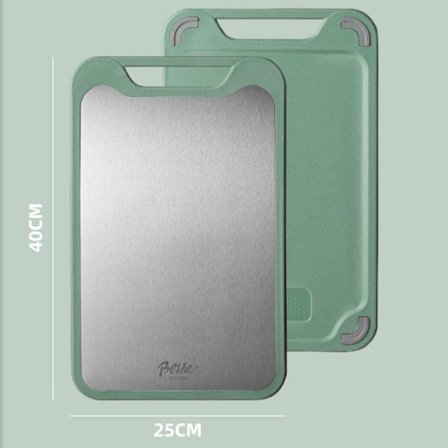 Antal per förpackning: Grön; S-304 Skärbräda i rostfritt stål, Anti-mögel köksredskap för att skära grönsaker och kött