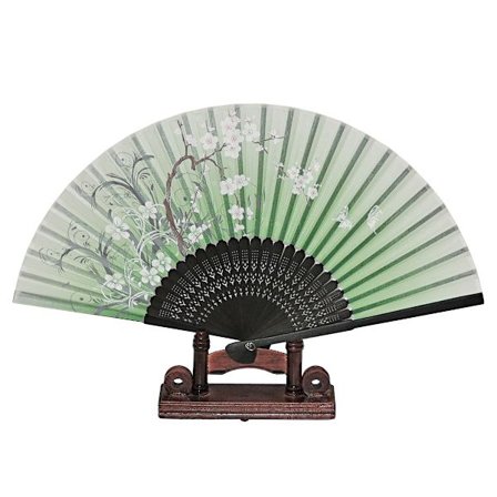 Solfjäder - Fjärilar med blommor [M12] - Grön [Svart]