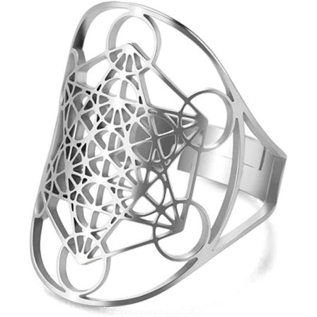 Ring - Rostfritt stål - Silver - Justerbar - Dam/Flickor