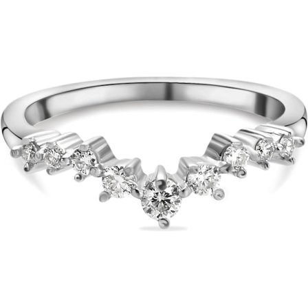 Önskebensring i Moissanit för kvinnor i 925 sterlingsilver, kloinfattning i platinapläterad | Guldpläterad