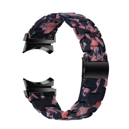Samsung Galaxy Watch 5 / 5 Pro / 4 klockarmband i resinstil - Svart / Rosa