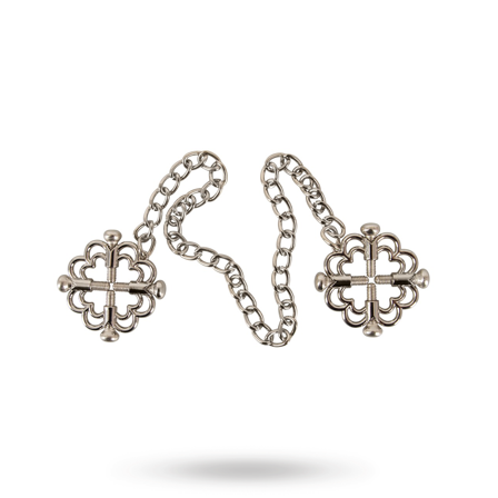 Nipple Jewellery with Metal Chain - Vuxen.se - Bröstklämmor, nipple klämmor för BDSM