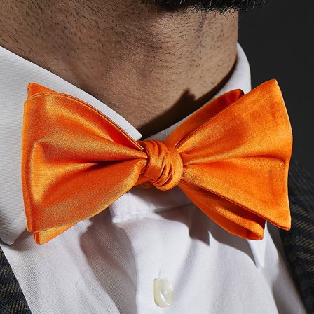 Screaming Orange Basic Self-Tie Bow Tie for Men - Self-tie bow ties