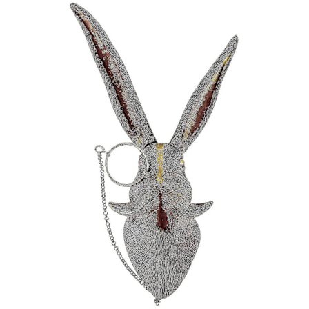 Veggmontert skulptur av dyrehode, veggdekor kanin hjort bjørn rev-c