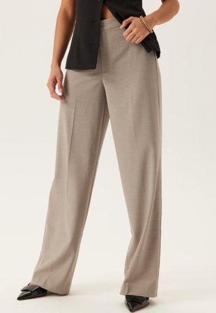 VERO MODA - Vmtexas Mw Straight Pant - Moon Rock Detail:Melange - Kläder - - Bubbleroom