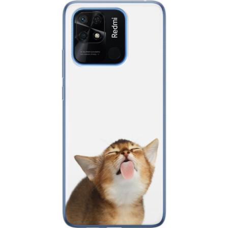 Xiaomi Redmi 10C Gennemsigtig cover Katten holder dig ren