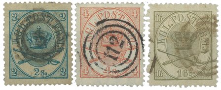 Danmark - AFA 11+13+15 stemplet
