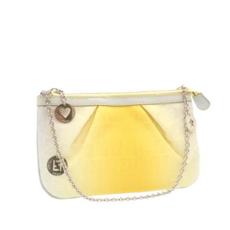 Fendi Vintage, Pre-owned Canvas pouches Geel, Dames, Maat:ONE Size,leer