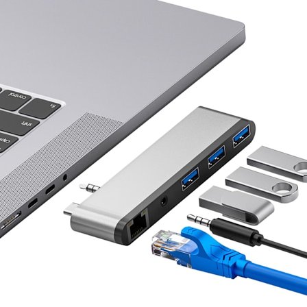 USB C Hub Type-c Dockningsstation USB 3.0 för MacBook Pro 2021