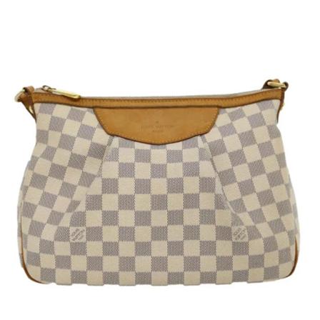 Louis Vuitton Vintage, White Canvas Louis Vuitton Shoulder Bags Wit, Dames, Maat:ONE Size