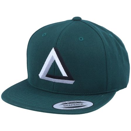 Iconic - Grønn Caps - Three Color Impossible Triangle Spruce Snapback @ Hatstore