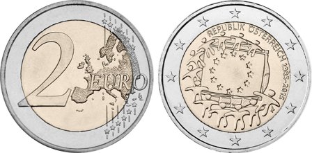 Østrig 2015 - 30-året for Den Europæiske Unions flag - 2 euro mønt