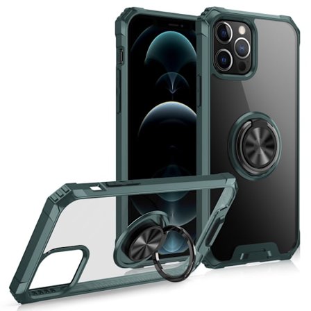 Hybridskal Med Ringhållare iPhone 12 Pro Max Grön