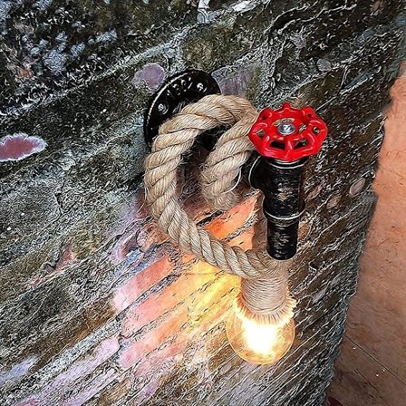 Retro Rep-vägglampa Led Rustik Lodgestil Kranform