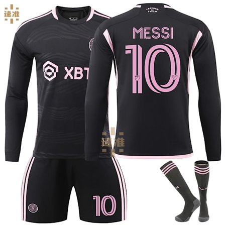Inter Miami CF Udebanefodboldtrøje Langærmet Nr. 10 Messi