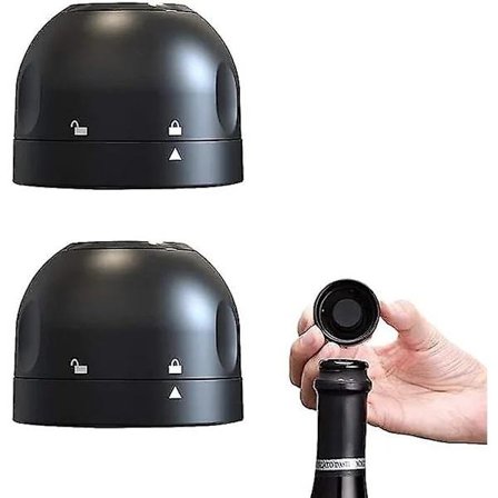 【xj】2 X Silikone Champagnepropper, Genanvendelige Vakuumpropper Til Vin, Øl, Champagne Og Mousserende Vin