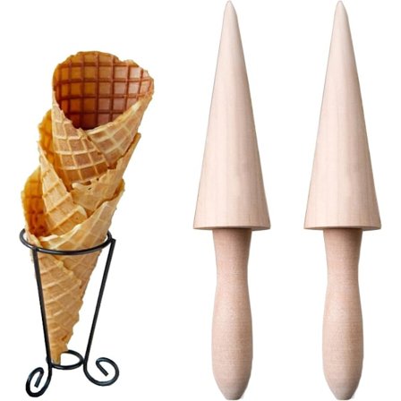 2 stk - Vaffelkjeksrulle Iskremform Rull Tre DIY Preget For Å Lage Hjemmelagde Vafler og Kjekser_yu