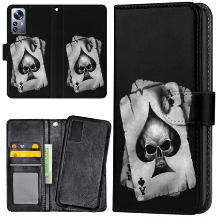 Xiaomi 12 Pro - Lommebok Deksel Dødningehode Kortstokk
