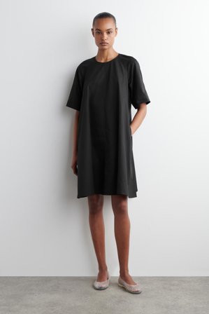 COS Women's Tie Back A Line Mini Dress in Black