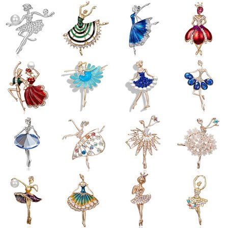 Trendy Cute Dancing Ballet Girl Dancer Crystal Rhinestone Brooches for Women Pin Bijouterie Corsage Fashion Wedding Jewelry Gift