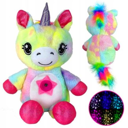 Stjerneprojektor Enhjørning Bamse - Natlampe Med Beroligende Melodier