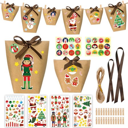 Stil 2 (Kuhskinn Hvit Papirboks DIY Klistremerke Stil), Julegave