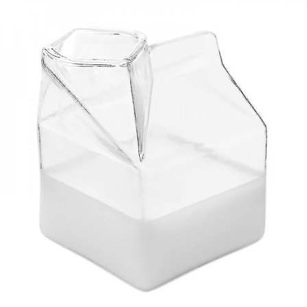2-pack Glasmjölkkartong Klar Mini Krämkanna Kanne Juiceflaska