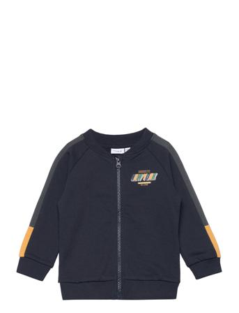 Nmmnillinge Ls Swe Card Bru Camp Sweat-shirt Genser Marineblå Name It