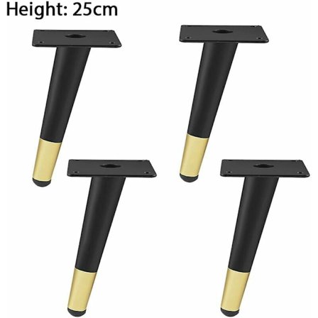 4 st anti-rost järnmöbler ben avsmalnande möbler ben för soffbord guld svart 10cm 4PCS