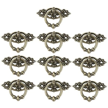 10 kpl Vintage Keittiön Kaapin Oven Laatikon Vedin Nupit (Antiikki Messinki)