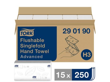 TORK Pappershandduk Advanced H3 2-lagers vit spolbar 3750/fp - Lyreco - Städ och hygien - Toalettpapper och torkpapper - Pappershanddukar