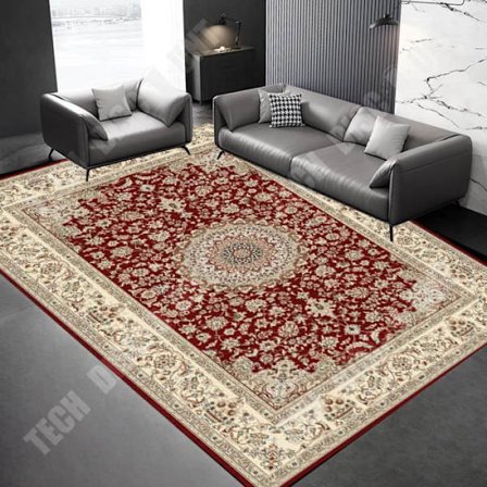 Matta - Vintage - geometrisk mönster - Blå, Gul, Vit - 160 x 230 cm - Inomhus