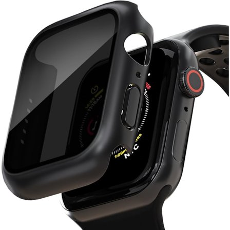 2-pak Privathedsskal til Apple Watch Skærmbeskytter, Anti-Spy Hærdet Glasfilm Apple Watch Cover Hård PC-skal B