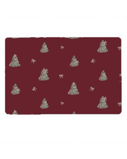 Dækkeserviet Juletræ Rød