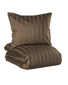 Påslakanset Hotellsatin med vävda ränder 2-delar Mullvad - Redlunds