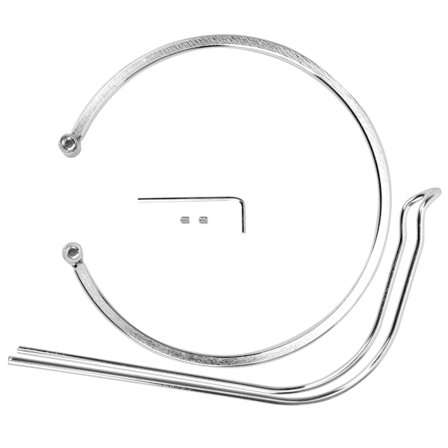 Fiskestangsdisplaystand i rustfrit stål med aftageligt dæksel, spinnende hjulholder, sølv