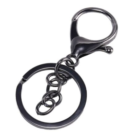 Key Ring Chain Metal Black