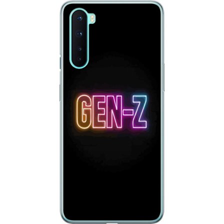Kompatibel Mobilcover til OnePlus OnePlus Nord Neontekst Gen Z i farverigt lys mod en mørk baggrund i moderne digital stil