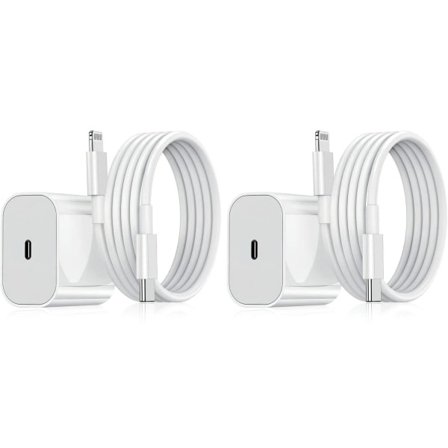 2-pack - Laddare för iPhone - Snabbladdare - Adapter + Kabel 20W Vit 2-Pack iPhone