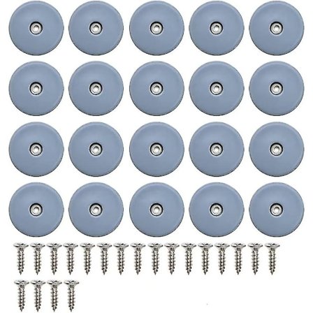 Pyöreät Teflon-huonekaluliukukiskot, ruuveilla 20 kpl Teflon-liukukiskot huonekaluille Tuoliliuku Naulattava Teflon-liuku Glider, 22mm Starlight