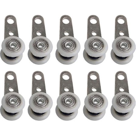10 stk. ruller for karnappvinduer eller skyvedører - i metall og plast, 10 små hengende hjul