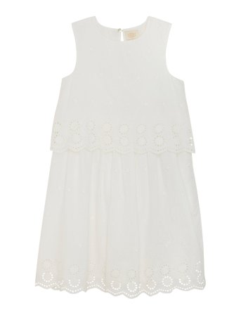 Dress Embroidery Dresses & Skirts Dresses Casual Dresses Sleeveless Casual Dresses Beige Creamie